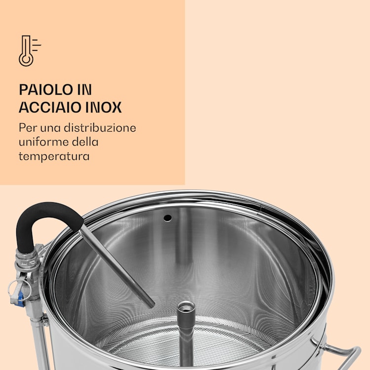 Mundschenk XXL - Caldaia di ammostamento, impianto per la produzione di birra, 3000 W, 50 l, acciaio inox 304 XXL | Argento metallizzato