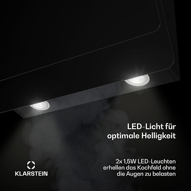 Aurica 60 Dunstabzugshaube 60cm 600 m³/h LED Touch Glas 60 cm | Ohne Ersatz-Filter | Schwarz