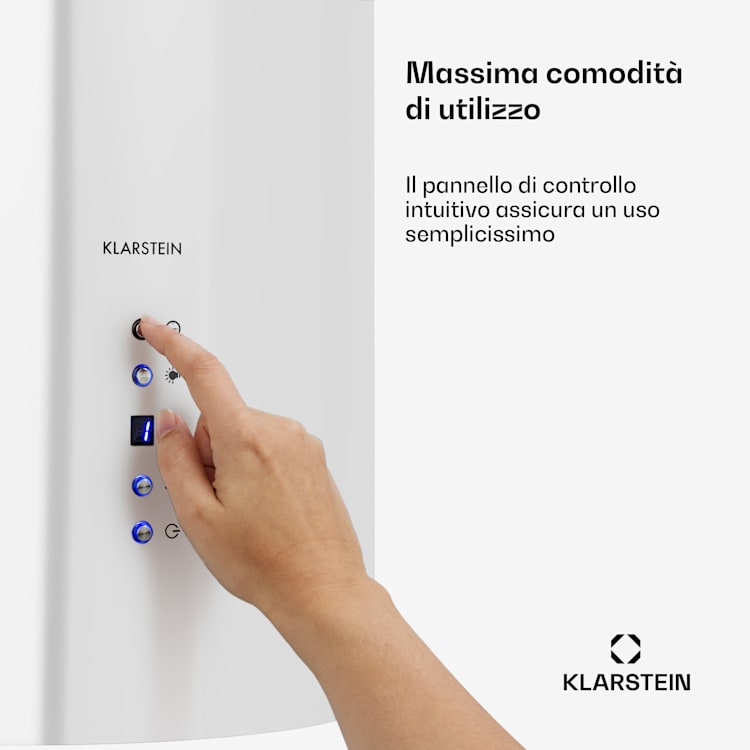 Barett - Cappa aspirante a isola, Ø 35 cm, ricircolo, 558 m³/h, LED, filtri ai carboni attivi Bianco