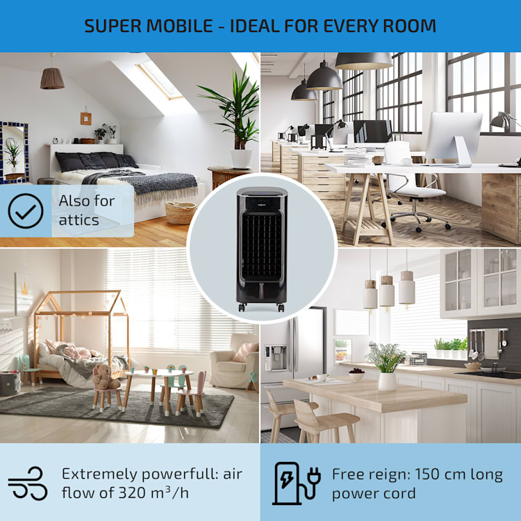 Coolster 4-in-1-Luftkühler 320 m³/h 60 W 4 Ltr Fernbedienung mobil 