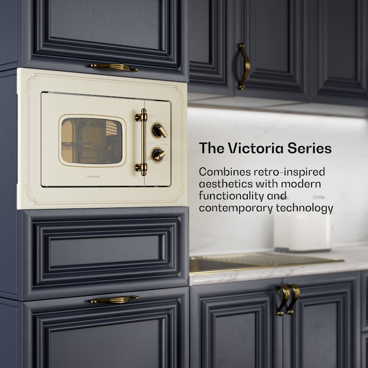 Victoria 20 built-in microwave, 20 l, 800 W, grill: 1000 W, ivory Vintage Cream