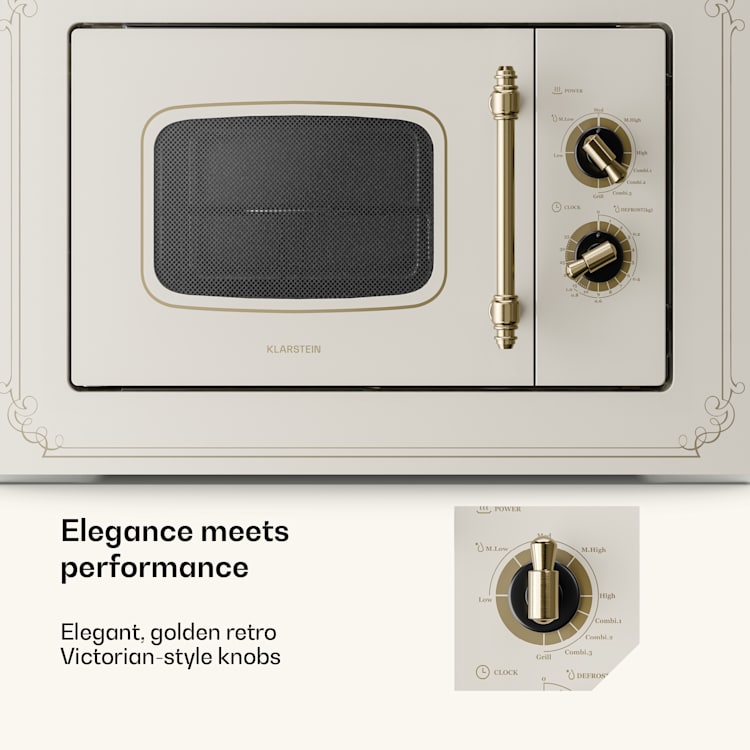Victoria 20 built-in microwave, 20 l, 800 W, grill: 1000 W, ivory Vintage Cream
