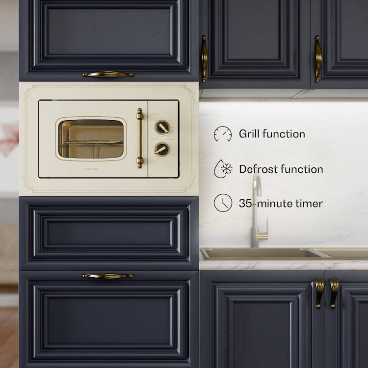 Victoria 20 built-in microwave, 20 l, 800 W, grill: 1000 W, ivory Vintage Cream