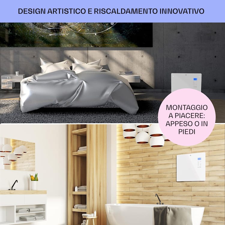Norderney Termoconvettore Termostato Timer 1000W 20m² bianco 1000 W | Bianco