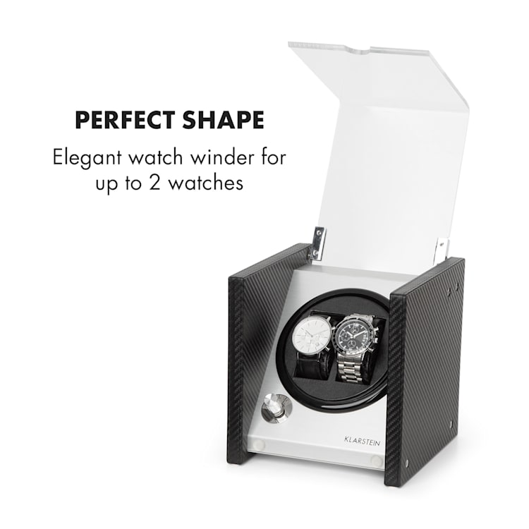 Tokyo 2 Watch Winder, 2 Watches, 3 Speeds, 4 Modes, Black 2 watches