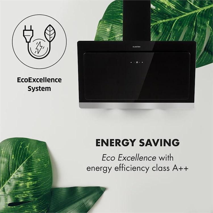 Aurora Eco 90, kuhinjska napa, 550 m³/h, LED zaslon, crna 90 cm | Crna