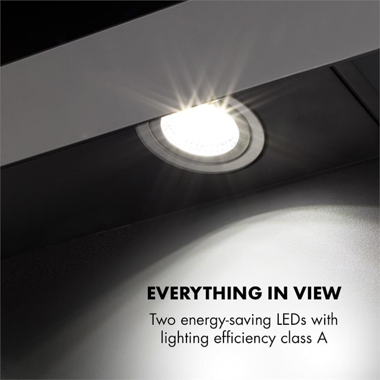 Aurora Eco 90, kuhinjska napa, 550 m³/h, LED zaslon, crna 90 cm | Crna