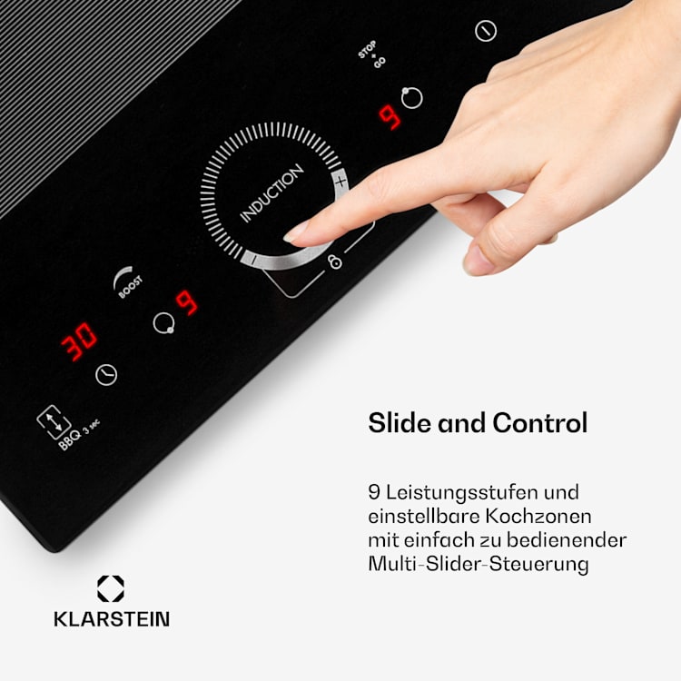 Delicatessa Slim Domino Induktionskochfeld 3500W Timer schwarz 