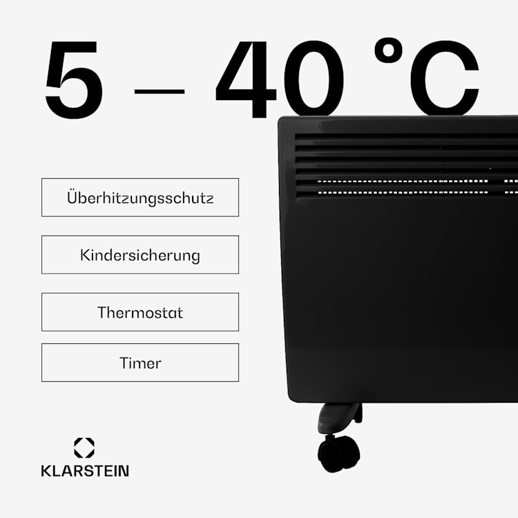 Hot Spot Slimcurve Stufa 80x40cm 40m² 2000W 5-40°C LED IP24 nero 