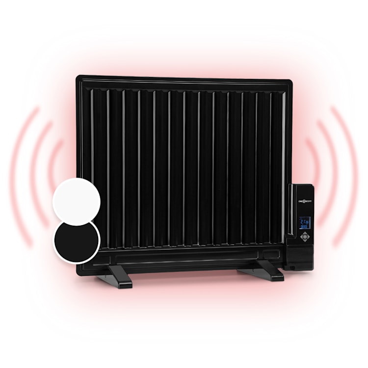 Wallander, grzejnik olejowy, 600 W, termostat, ogrzewanie olejowe, płaska konstrukcja, kolor czarny 600 W | Czarny