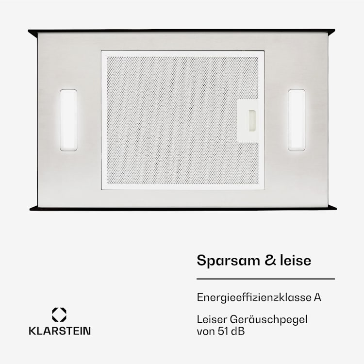 Kronleuchter L Inselabzugshaube 60cm Abluft: 590m³/h LED Touch Glas Schwarz