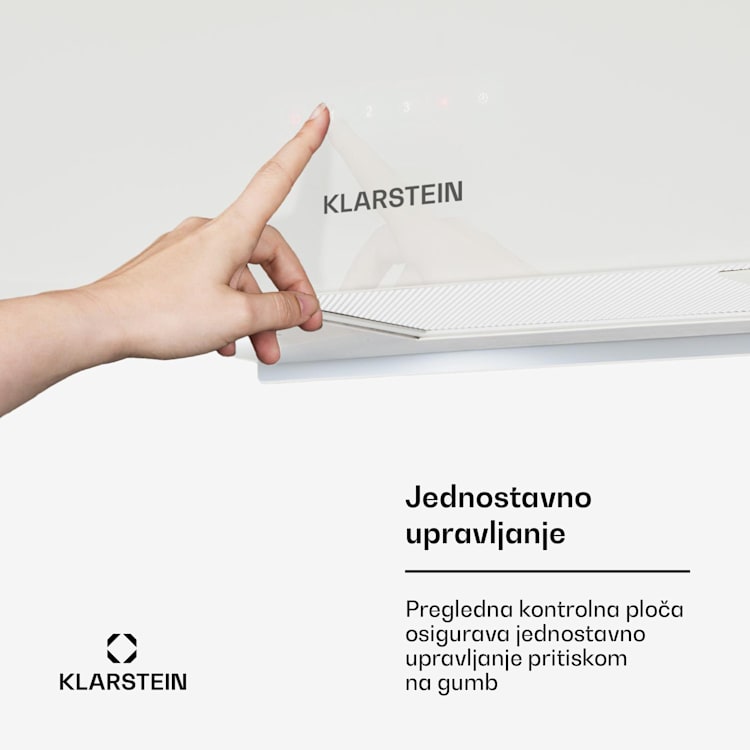Kronleuchter L, stropna otočna kuhinjska napa, 60 cm, snaga recirkulacije 590 m³/h, LED, zaslon osvjetljiv na dodir, bijela Bijela