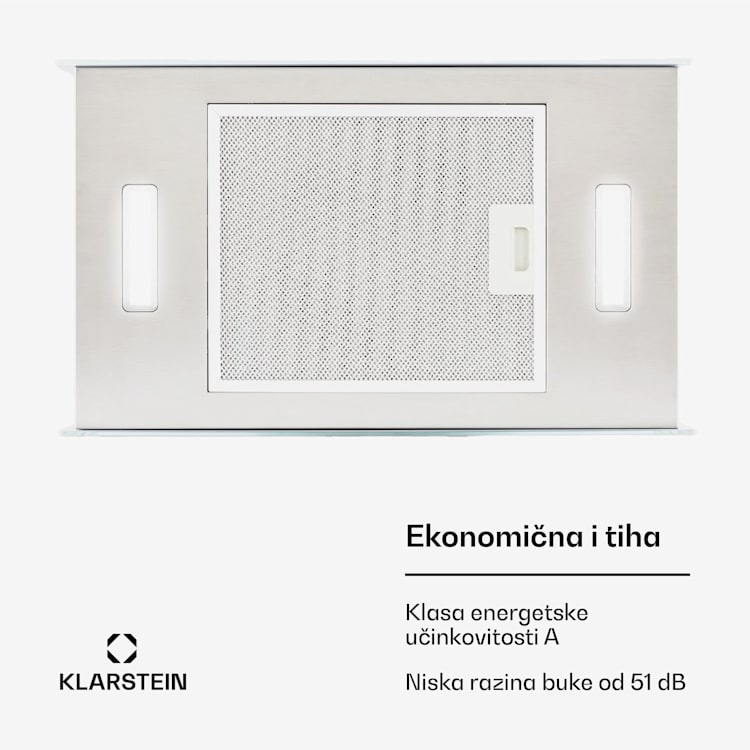 Kronleuchter L, stropna otočna kuhinjska napa, 60 cm, snaga recirkulacije 590 m³/h, LED, zaslon osvjetljiv na dodir, bijela Bijela
