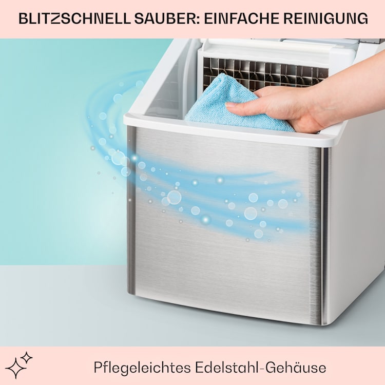 Clearcube Eiswürfelmaschine Klareis 13kg/24h Edelstahl schwarz Edelstahl