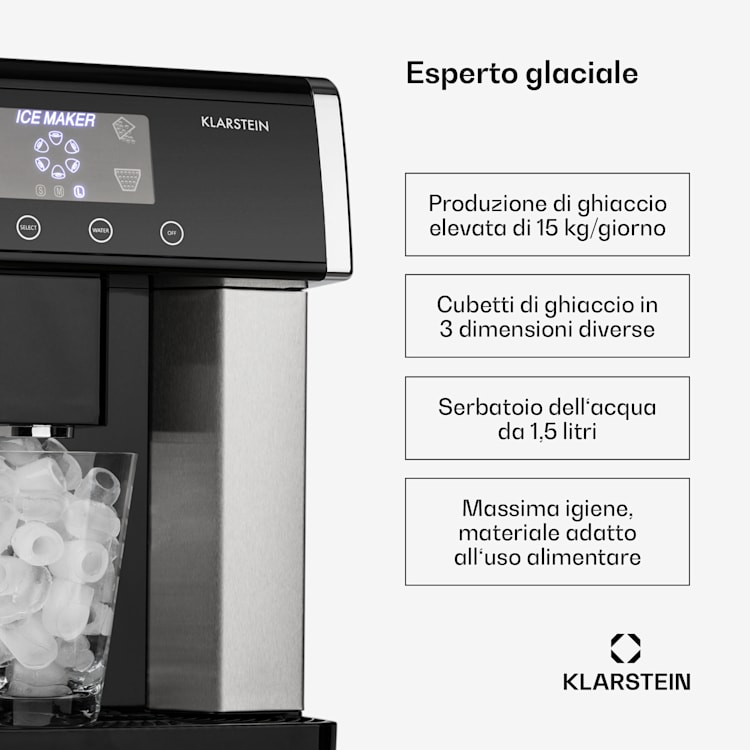Eiszeit Macchina del Ghiaccio Acciaio Inox 3 Dimensioni argento 
