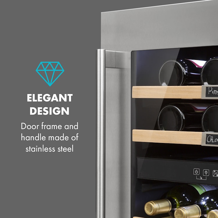 Vinsider 36 wine fridge 2 cooling zones 5-22°C 85l stainless steel 36 bottles | 2 cooling zones | Stainless Steel