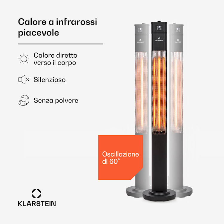 Heat Guru Plus Radiatore 2000 W 3 Livelli Riscaldanti Telecomando nero 2000 W | Nero