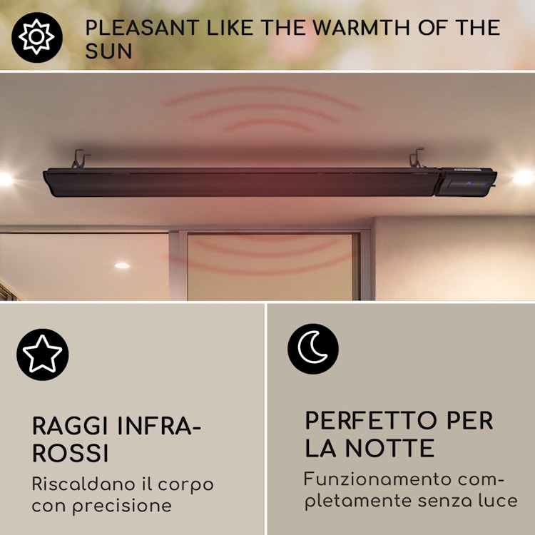 Cosmic Beam Plus XXL riscaldatore radiante a infrarossi 3000W IP44 telecomando 3000 W | Plus XXL | Nero