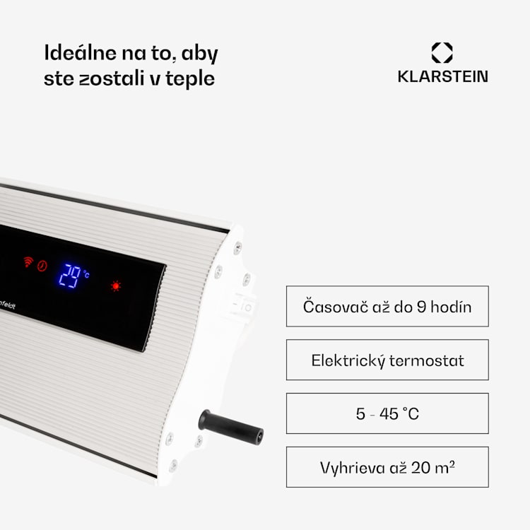 Cosmic Beam Plus, infračervený terasový ohrievač, 2400 W, IP44, diaľkový ovládač, biely 