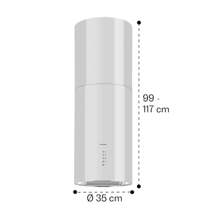 Beretta cappa aspirante a isola Ø35cm a ricircolo 650m³/h LED bianco Bianco