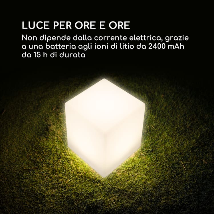 Shinecube XL Cubo Luminoso 40x40x40cm 16 LED a Colori 4 Modalità bianco 