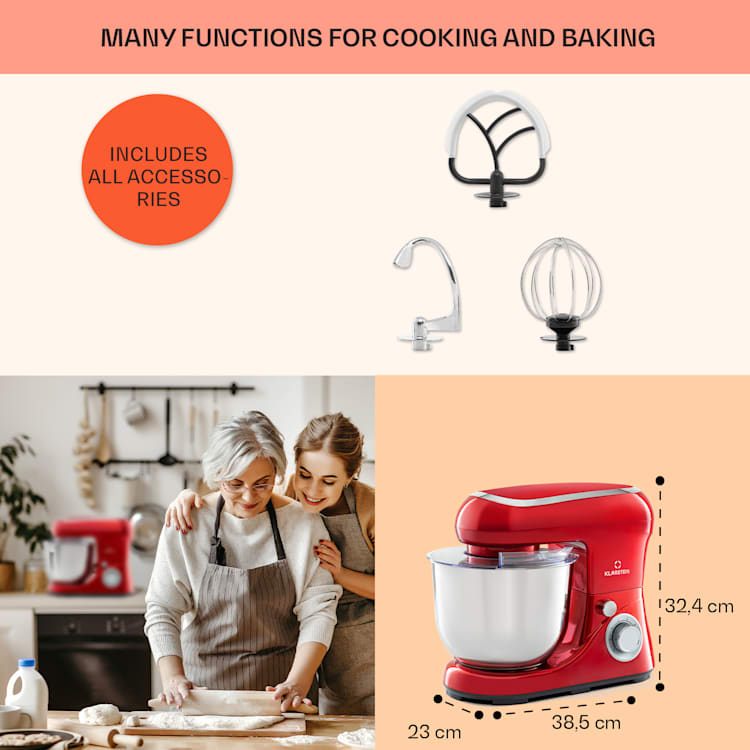 Bella Pico 2G, Food Processor, 1300W, 1.7HP ,6 levels, 5 litres Red