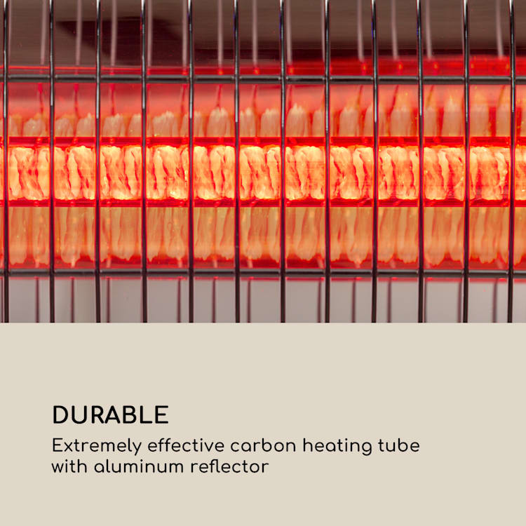Dark Wave Infraroodstraler 2000W goudgecoate carbonbuis IP65 aluminium  Zilver Metallic