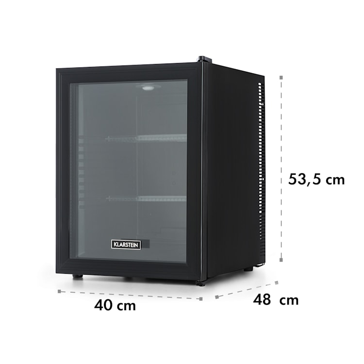 Brooklyn 42 mini frigo, sportello di vetro, LED, ripiano 42 Ltr | Nero