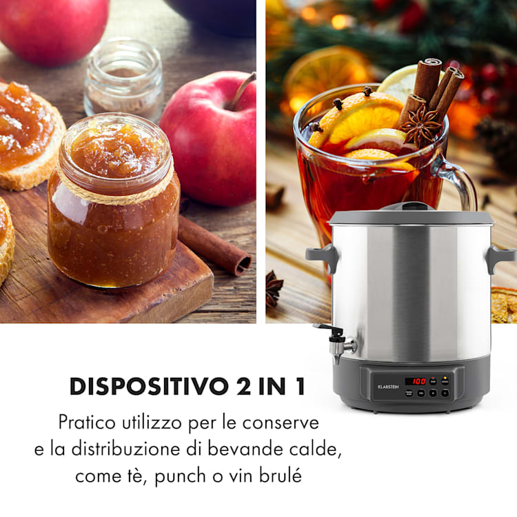 Lady Marmalade Pastorizzatore Dispenser Bevande 27L 100°C 12h Inox 