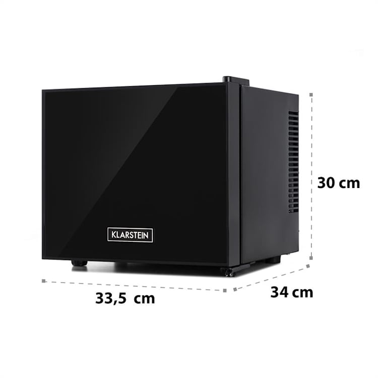 Frosty Mini Fridge EEC A Mirrored Glass Door 10 Litres Black 