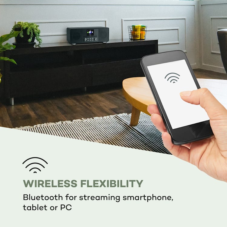 Streamo CD, internetové rádio, 2 x 10 W, WLAN, DAB+, FM, CD prehrávač, BT, čierne 