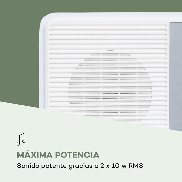 Streamo CD Radio de internet 2x10W WLAN DAB+ FM Reproductor de CD BT Blanca Blanco