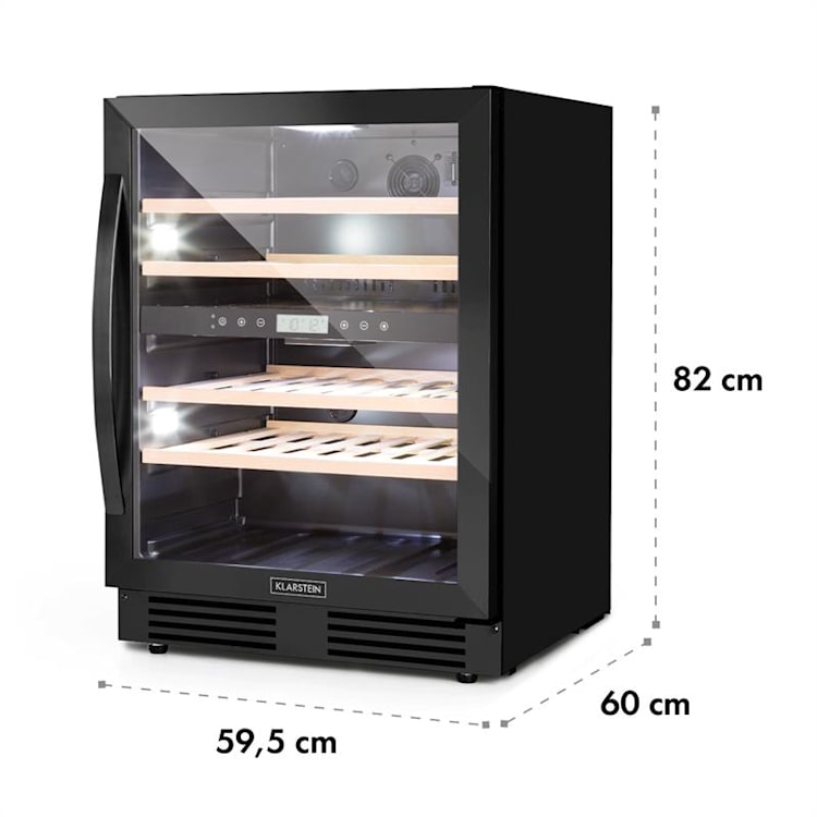 Vinovilla 43 Built-In Duo Onyx Weinkühlschrank 129l 43 Fl. 2 Zonen 43 Flaschen | 2 Kühlzonen | Schwarz