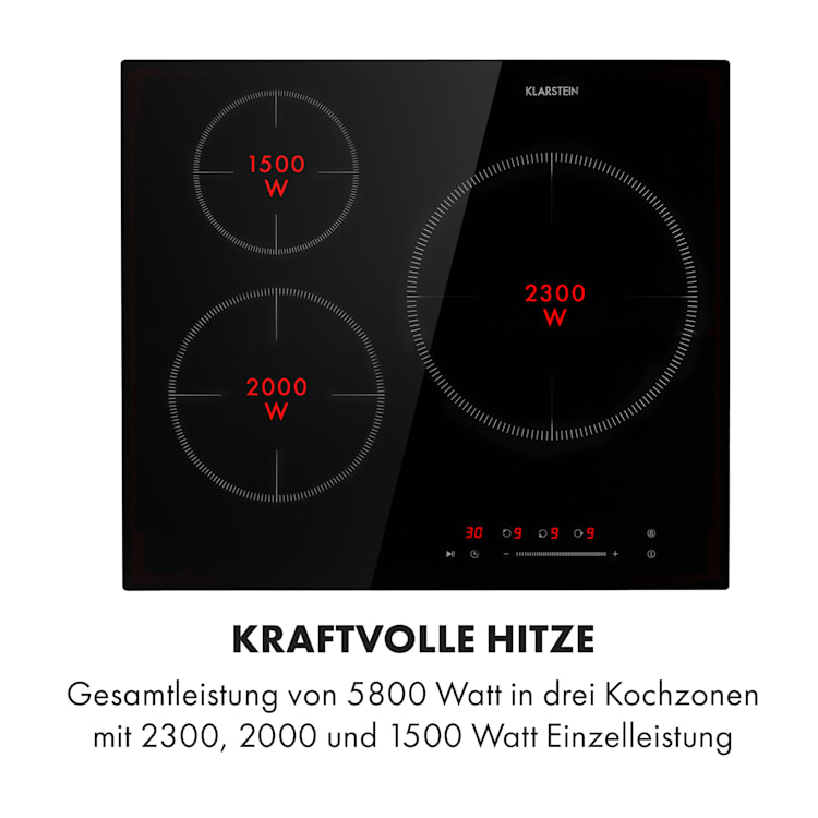 Delicatessa 3 Induktionskochfeld 3 Zonen 5800W Glaskeramik schwarz 