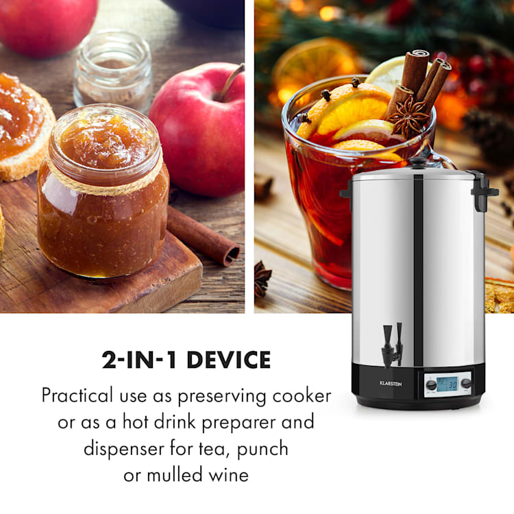 KonfiStar 50, digital, lonec za konzerviranje, avtomat za tople napitke, 50 l, 100°C, 180 min, 2500 W 50 litrov