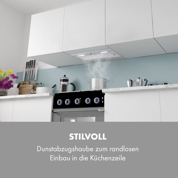 Simplica Dunstabzugshaube Einbau 70cm Abluft: 400 m³/h LED Edelstahl 70 cm