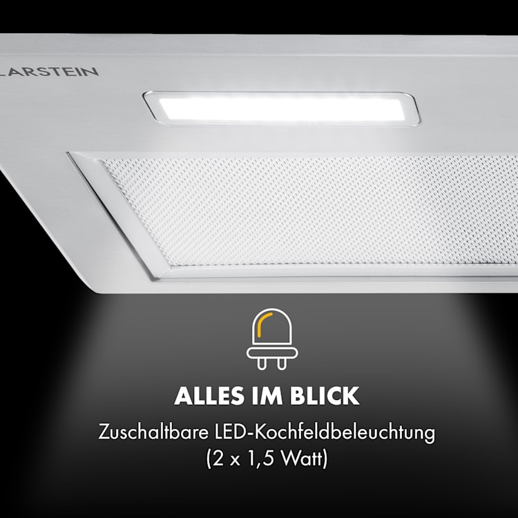 Simplica Dunstabzugshaube Einbau 70cm Abluft: 400 m³/h LED Edelstahl 70 cm