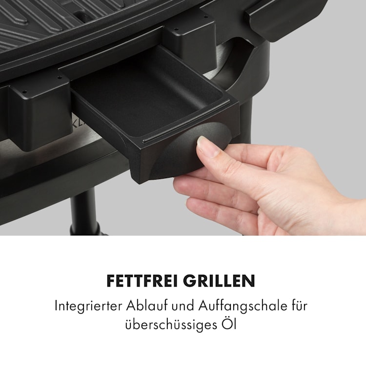 Gatsby grill elettrico 2000W superficie barbecue antiaderente tavoli laterali nero Nero