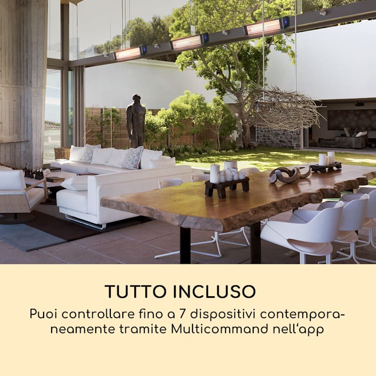 Smartwave Radiatore di Calore a Infrarossi 2400W WiFi App Control nero 
