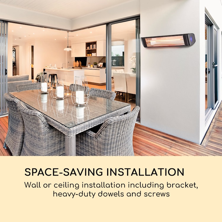 Smartwave infrapunalämmitin 2400 W WiFi sovellusohjaus musta 