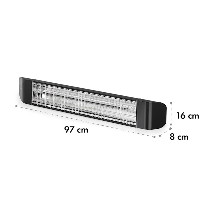 Smartwave Infrarot-Heizstrahler Carbonröhre 2400W WiFi Appsteuerung Schwarz