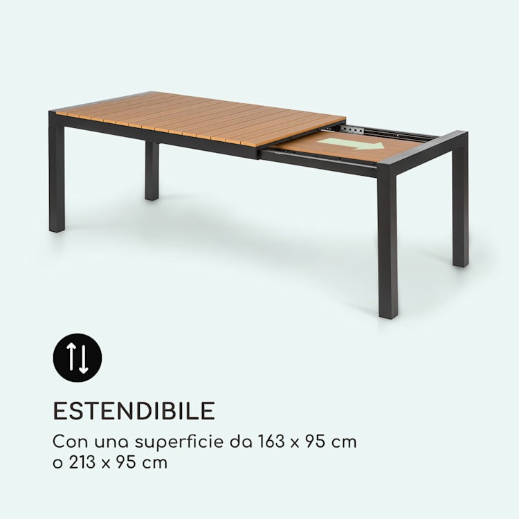 Menorca Expand Tavolo da Giardino 163 x 95 cm teak Finish: light wood