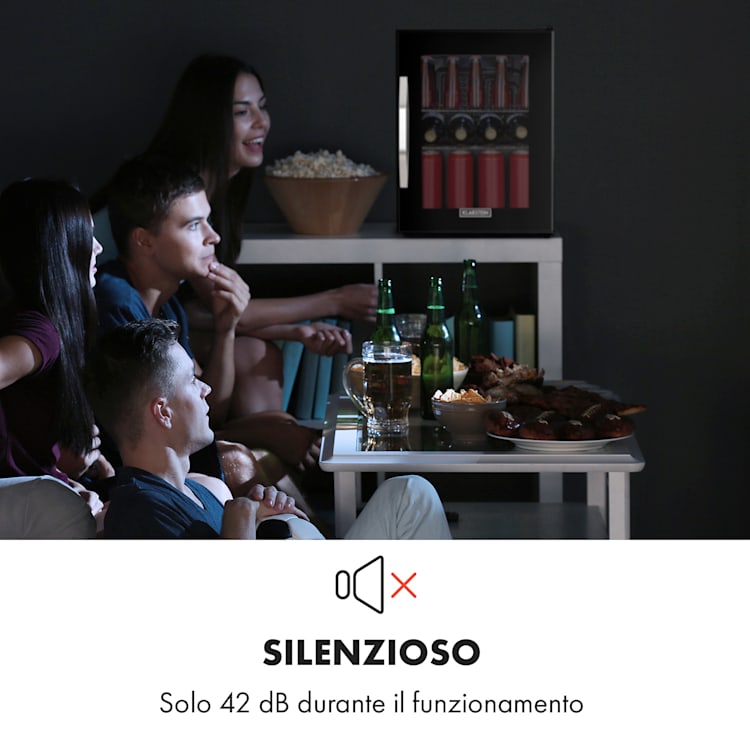 Beersafe M Onyx - Frigorifero, 33 litri, 2 ripiani, sportello panoramico in vetro 33 Ltr | Nero