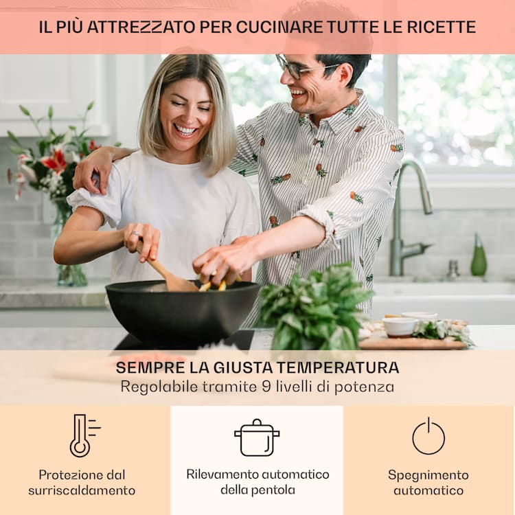 Kochheld Piano Cottura a Induzione Doppio 2900W Manopola Vetro nero 2