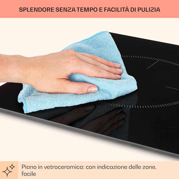 Kochheld Piano Cottura a Induzione Doppio 2900W Manopola Vetro nero 2