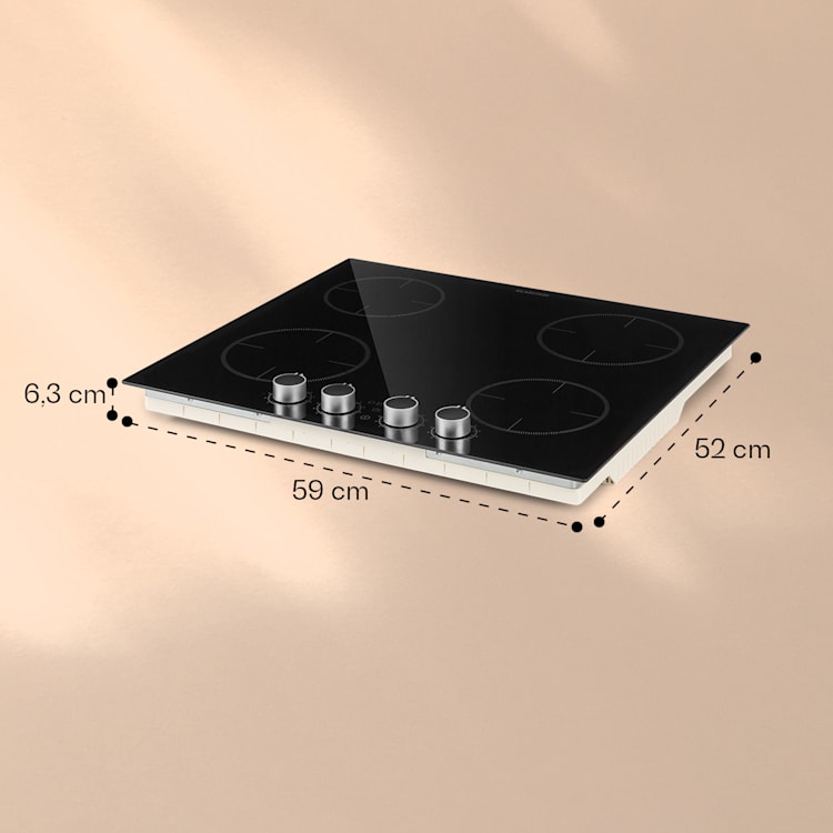 Kochheld Piano Cottura a Induzione a 4 Zone 6000W Manopola Vetro nero 4