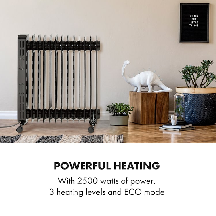 Thermaxx Heatstream Oil Radiator 2500W 5-35 °C 24h Timer Black
