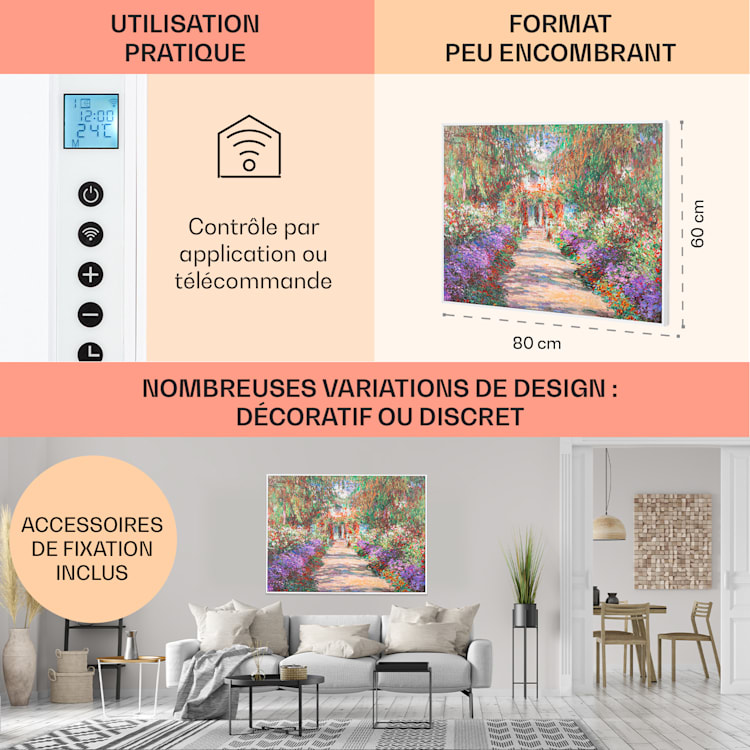 Klarstein - Radiateur infrarouge connecté 750W, contrôle par app