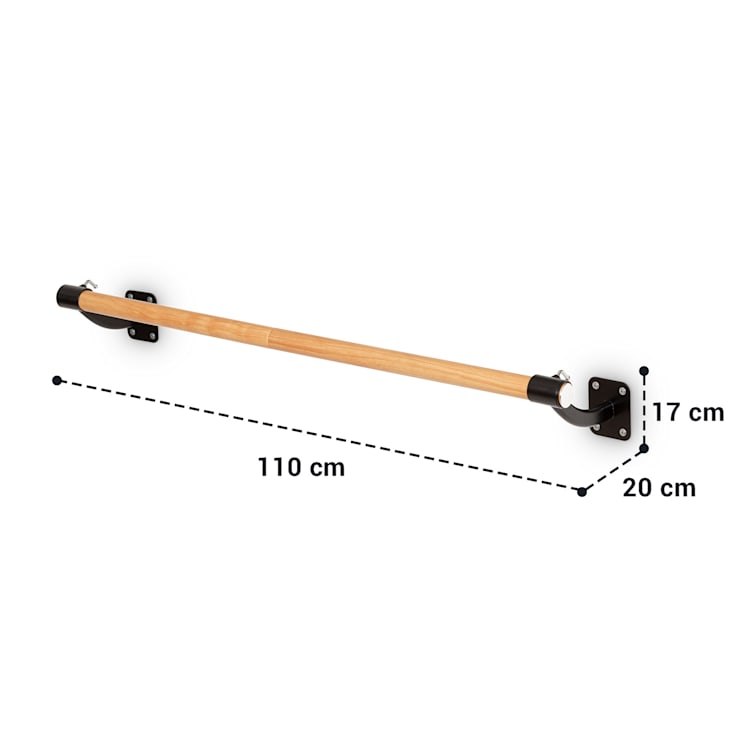 Barre Mur Ballettstange 110 cm Holm 38 mm Ø Wandmontage schwarz 