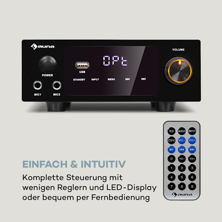 AMP-2 DG Amplificatore Stereo-Hi-Fi 2x50W RMS BT/USB Digital-In Ott.&Coas. 